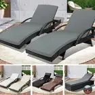 Outdoor Sun Lounge Day Bed Rattan Wicker Outdoor Furniture Garden Chairs Livsip
