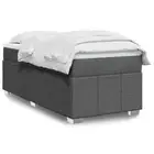 Box Spring Bed with Mattress Dark Grey King Single Size Fabric vidaXL