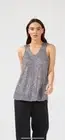 BNWT BRAVE + TRUE ARIA PEWTER SILVER SPARKLE SEQUIN TANK TOP SIZE L LARGE 14 16