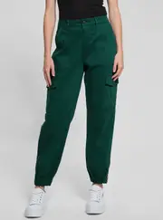 GUESS Women's Dark Green Juno Cargo Pant Size: 27, Polyester