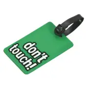 PVC Luggage Tag Identifier Label, Don't Touch Pattern Green