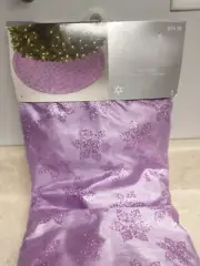 NWT Jaclyn Smith Winter Wishes Christmas Tree Skirt 52" Lilac W/Purple Glitter