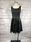 NWT Vakko Black Pleather Skater Dress Sz S