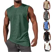 Men's Gym Tank Top Workout Tank Classic Sleeveless Singlet Athletic Athleisure Cotton Breathable Moisture Wicking Soft Fitness Gym Workout Running Sportswear A