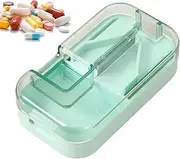 Pill Cutter Splitter,Dose Small Pill Splitter with Dispenser Tablet Cutter | Safety Guard Accurate Cut Tool Medicine Crusher for Large Medication