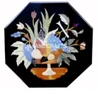 3'x3' Marble Side Table Center Table Top Fruit Bowl Design Inlay Home Decor
