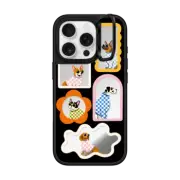 iPhone 16 Pro Mirror Ring Stand Case MagSafe Compatible Checkered Mutts & Mirrors
