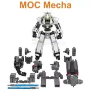 MOC Military Army Mech Robot Android Rocket Cannon Machine Gun Weapon Model Set
