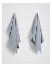 [Fine Day] Stripe Tea Towel 2 Pack in Pale Blue