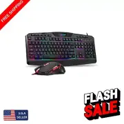 Ultimate RGB Backlit Gaming Keyboard and Wired Mouse - Multi-Function Value Set