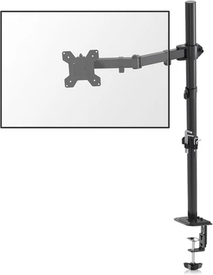 Single Monitor Arm, Tall Monitor Stand 80Cm Pole, Max Load 10Kg, Monitor Arm Des