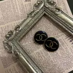 香奈兒古董耳夾耳環 CHANEL VINTAGE BLACK & GOLD CC CLIP-ON EARRINGS