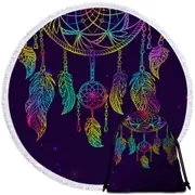 Retro Dream Catcher Round Beach Towel