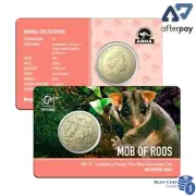 2021 $1 MOB OF ROOS LEADBEATER'S POSSUM PRIVY MARK EXPO MELBOURNE ANDA COIN CARD