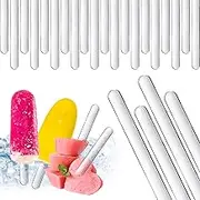 80 Pieces Acrylic Cakesicle Sticks 4.5 Inch Reusable Ice Cream Sticks Mirror Ice Cream Sticks Mini Acrylic Craft Ice Cream Sticks for Candy Ice Creamsicle DIY Crafts (Transparent,Solid Style)