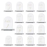 Arch Table Numbers 1-15 6"x4" Acrylic Sign with Stand Single-Sided Mirror/Gold
