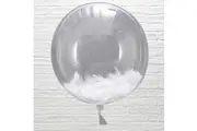 GingerRay: Giant Orb - White Feather Balloons (Set of 3)