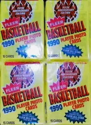 4 Wax Packs 1990 Fleer Basketball Cards 15 Cards per pack Michael Jordan?