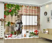 3D Scarf Hat Fabric 21 Christmas Photo Curtain Printing Fabric Window An