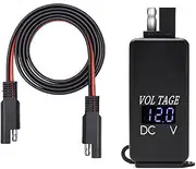 Aswalling SAE to USB Adapter with Voltmeter Motorcycle Quick Disconnect Plug with Waterproof Dual USB Charger for Smart Phone