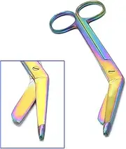 Multi Rainbow Color Titanium Coated Lister Bandage Scissors 7.25" (18.4 cm), Premium Grade