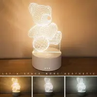 在飛比找樂天市場購物網優惠-小熊USB插電3D小夜燈 創意立體LED節能燈