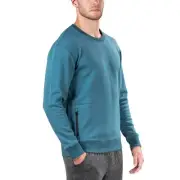 Natori Blue Teal Bagani Crewneck Pullover Sweater Sweatshirt Size M Medium New
