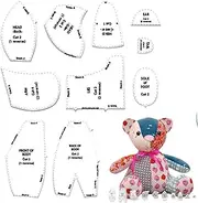 Memory Bear Template Ruler Set, Memory Bear Sewing Set, DIY Sewing Quilting Memory Bear Patterns, Acrylic Quilting Template Cutting Set for Sewing Bear, for Use in Quilt, Craft Projects