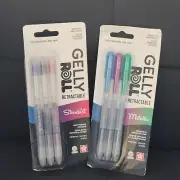 (2) SAKURA Gelly Roll Retractable Metallic & Stardust Made In Japan 8 Pens Total