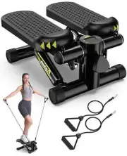 Mini Stepper Exercise Machine Stair Equipment with Resistance Bands LCD Monitor