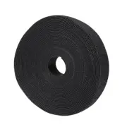 Reusable Cable Ties 25 Meters 10mm Hook and Loop Cord Wraps Black Fasten