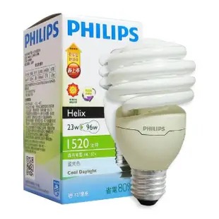 【Philips 飛利浦】4入 23W 110V 865 白光 螺旋 省電燈泡 麗晶燈泡 _PH160016