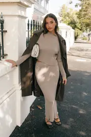 [PUP4] Payton Knitted Set - Taupe XS taupe
