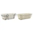 Railing Planter Rectangular with Tray Rack Home Decoration Ornament Flowerpot