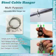 Hydroponic Adjustable Hold Up Hanger Steel Wire Metal Ring Two Anchor Hooks - 2M