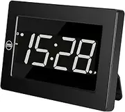 Timegyro Digital Wall Clock Battery Operated - LED Display Digital Alarm Clock Battery Powered Only, Brightness Adjustable, 12/24Hr