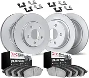 Dynamic Friction Company Front and Rear Brakes and Rotors| Hardware Included| Front and Rear 5000 Advanced Brake Pads and Rotors Kit| Fits 2012-2013 Volkswagen Beetle; 2011-2012 Volkswagen Jetta