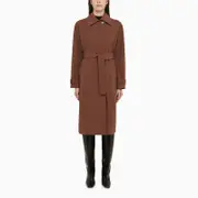 [Harris Wharf London] Trench-coat marron à double boutonnage avec ceinture 42 IT Brown