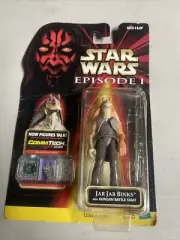 Star Wars Episode I Jar Jar Binks with Gungan Battle Staff - Hasbro 1998 -New