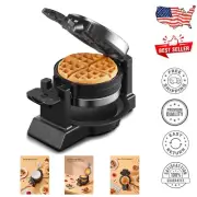 Rotating Belgian Waffle Maker with Cool Touch Handles - Perfect Breakfast Maker