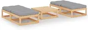Patio Sets 5 Piece Garden Lounge Set with Cushions Solid Pinewood