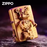 Limited Edition Zippo Lighter Golden Mechanical Bear Unique Brass Collectable