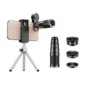 4-in-1 Mobile Phone Camera Lens Kit 22x Magnification Monocular Telescope