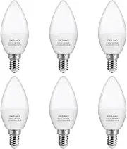 DiCUNO E14 Bulb, 5W Small Edison Screw Candle Light Bulbs, 550LM, 50W Incandescent Equivalent, Daylight White 5000K, CRI90, SES C37 E14 LED for Chandeliers, Pack of 6