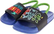 [PJ Masks] Toddler Sandals,Slip on Slides with Backstrap Catboy Gekko Owlette Romeo,Mismatch Heroes Vs Villains,Toddler Size 6/7 to Kids Size 10/11