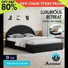 ALFORDSON Bed Frame Double Size Gas Lift Base With Storage Black Leather HOWELL
