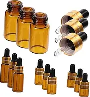 BESTYASH 12Pcs Refillable Dropper Bottles Light Glass Bottles for Essential Oils Perfumes and Aromatherapy Leakproof Design for Home and Travel