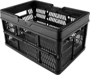 19 Liter Folding Storage Crate - Collapsible Shopping Basket with Handles Stacka