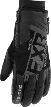 FXR Pro-Tec Leather Snowmobile Gloves, black, Size L for Men