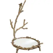 LVD Pewter Jewellery Storage Stand Tree Vintage Bird Home/Room Decor 21cm